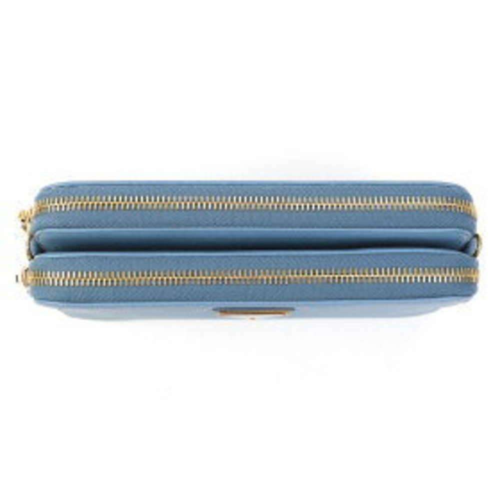 Prada Chain Triangle Bag Crossbody Leather Saffiano Sky Blue - Picture 6 of 9